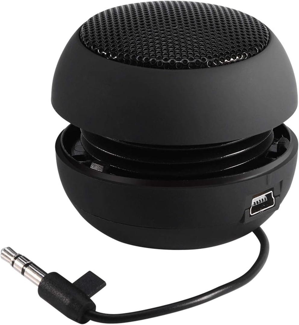 Mini Speaker, Retractable Speaker with USB Charging Cable, 3.5mm Audio Interface Portable Speaker for MP3, MP4, MP5, Mobile Phones, Computers(Black, 12)
