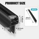 MATDDY 39" Shower Door Seal, 2-Pack 3/8" Glass Door Bottom Seal, Black Frameless Shower Doors Strip, Stop Shower Leaks and Create a Water Barrier for 3/8 Inch (10mm) Glass