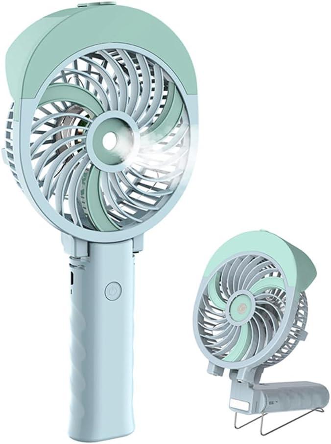 HandFan Personal Misting Fan, 55ml Large Water Tank, Poratable Handheld Rechargeable Mister Fan, Battery Operated Mist Fan, 180Foldable, 3 Speeds, for Travel, Beach, Camping, Outdoors, Makeup (Green)