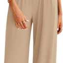 PRETTYGARDEN 2 Piece Sets for Women Summer 2025 Airport Travel Outfits Crop Tank Tops Wide Leg Pants Matching Lounge Sets (Khaki, XX-Large) 