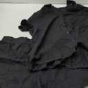 APAFES Women Summer Cotton Linen Short Sets 2 Piece Shorts Top Lounge Beach Vacation Two Piece Outfits Tracksuits (Large, Black)