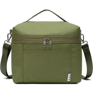 NOL Natural Organic Lifestyle Insulated Lunch Bags for Women Cooler Bag Lightweight Nylon Waterproof Lunch Box For Work (Medium (8 Liters), Amy green)