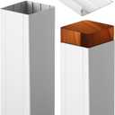 CroBlissful 2 Set 6 x 6 x 48" Post Sleeve Vinyl Post Wrap (Actual 5.5 x 5.5") Weatherproof Outdoor White Porch Column Wraps for Lasting Easy Installation on Patio Fence Mailboxl(Smooth Design)