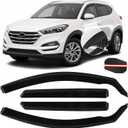 in-Channel Window Rain Guards Fit for Hyundai Tucson 2016 2017 2018 2019 2020 2021, Smoke Tinted Side Wind Deflectors, Vent Window Visors Shades Shields-4 Pieces