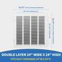 24x24 Return Air Grille [Duct Opening Size],Return Air Vent Cover for Wall Or Ceiling,Steel Return Air Filter Grilles Removable Face/Door for 1 Inch Filters (24"W x 24"H [Duct Opening])