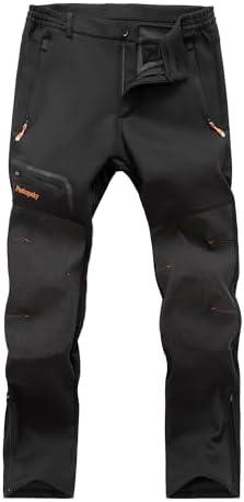 Postropaky Mens Hiking Snow Ski Pants Waterproof Outdoor Insulated Softshell Pants Snowboard Zipper Bottom Leg 32,28