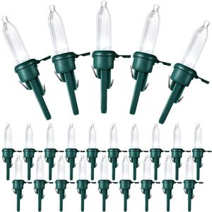 Honoson 120 Pieces LED Replacement Christmas Bulb 3v Waterproof LED Lights Bulb Bulk for Christmas Tree Decorations Xmas Indoor Outdoor Home Light Decor (Green Base With Cold White Bulb)