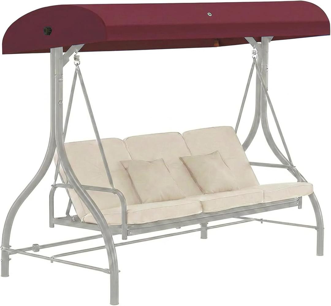Porch Swing Canopy Replacement for GT Swing Model GCS00229C, Wine Red | Waterproof Wine Red Cover, Drain Holes and Tie Straps, for Patio, Garden, Balcony and Porch