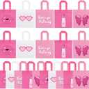 FHzytg 20Pcs Pink Girl Party Favor Bags, Hot Pink Princess Party Candy Bags Gift Bags Pink Theme Party Treat Goodie Bags for Princess Birthday Baby Shower Bachelorette Party Decorations