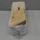 ABS Cord Organizer Box with Wooden Lid, Cable Management Box for Power Strips or Surge Protectors, Desk Cable Tidy Box for Office Home(White)