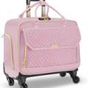 Arcoyard Rolling Laptop Bag, Briefcase for Women with 4 Spinner Wheels and Telescopic Extendable Handle, Roller Computer Bag for Work Travel Carry On Luggage, TSA Friendly Design, Pink