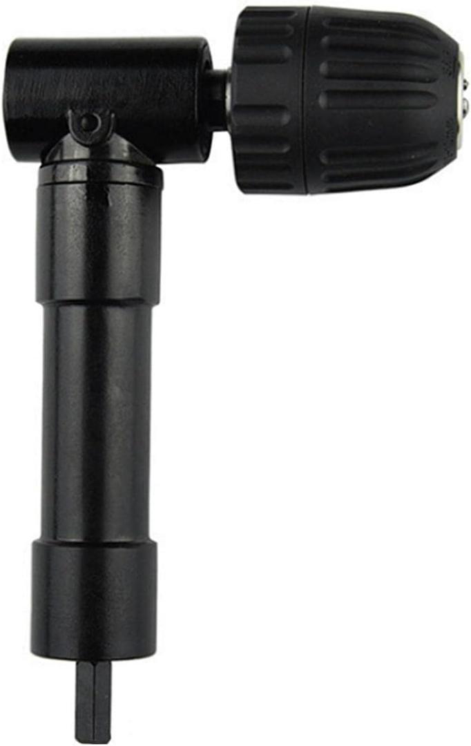 JIANWEI 0.8-10mm Right Angle Drill Attachment, 90 Degrees Drilling Bend Extension, Electric Drill Extension Tool, Cordless Drill Adapter Corner Adapter(Black)