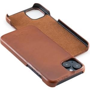 | iPhone 14 Plus Leather Case with Magsafe - Genuine Leather iPhone 14 Plus Case | Premium Full Grain Leather Case for iPhone 14 Plus Brown