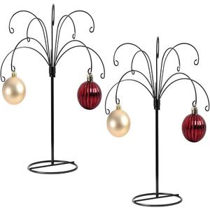 HOHIYA Ornament Display Stand Tree 2 Pcs 13.5 Inch Black Hanging Holder Heavy Duty Wire Hanger for Christmas Ball Easter Egg Home and Holiday Decorations Taiwan Made Max Load 1.5 lbs