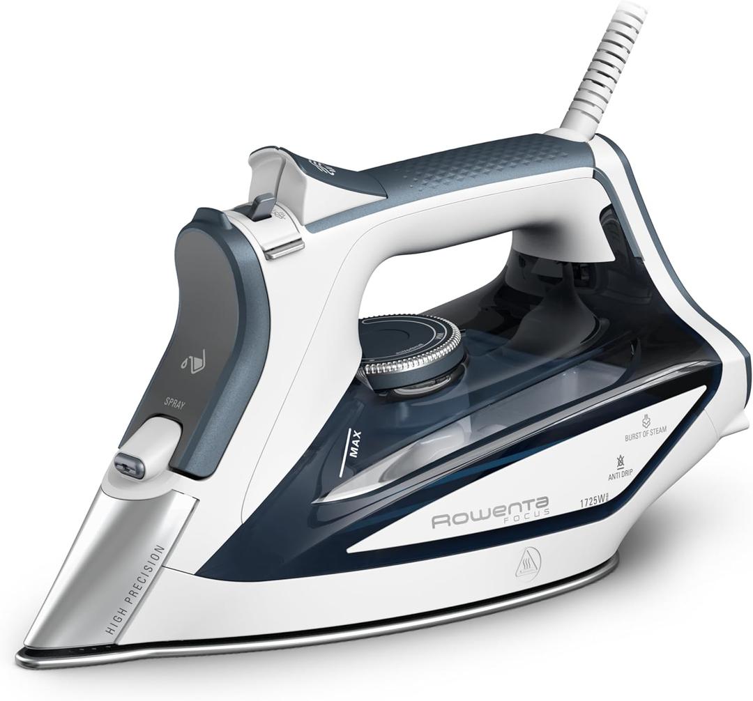Rowenta Focus Excel Steam Iron for Clothes, Anti-Drip Protection, Iron Steamer for Clothes, 1725 Watts, DW5280, Grey