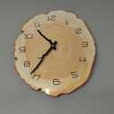 12 Inch Annual Ring Wall Clock - Wood Grain Stump Clock with Arabic Numerals - Battery Powered, Silent Quartz Movement - Decorative for Home, Living Room, Office - Size: 10.55"W x 11.88"H
