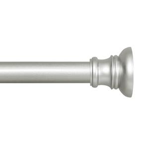Kenney Nicholas Twist & Fit No Tools Tension Curtain Rod, 48 to 84 Inches, Brushed Nickel Silver Extendable, Easy Install