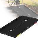 4FT Portable Wheelchair Ramp with Quick-Lock, Black Seamless Non-Slip Aluminum Folding Handicap Ramp,Threshold Ramp for Doorways, Wheel Chair Ramp for Home Steps, Loading Dock Plates (4FT(Using height 4-12''))