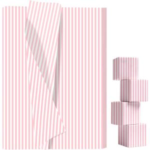 AVXINSOK 100 Sheets Light Pink Striped Tissue Paper 14 x 20 Inches Baby Pink and White Striped Gift Wrapping Tissue Paper for Gift Bags Wedding Birthday Party Packaging Crafts
