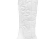 Vepose Women's Embroidered Knee High Western Low Heel Cowboy Boots | Round toe, inside zipper, pull tabs, memory foam cushioning, breathable lining, non-slip rubber outsole for daily looks (White), 8