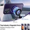 Magnetic Invisible Stand Designed for iPhone 16 Pro Case [Military Drop Protection] [Compatible with MagSafe] Shockproof Slim Translucent Matte Cover for iPhone 16 Pro Phone Case 6.3", Purple