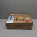 Huuger Nightstand with Charging Station, USB-C Port, Fluted Night Stand with Drawer, Bed Side Table with Solid Wood Feet, Open Storage, End Table with Raised Edge, for Bedroom, Walnut