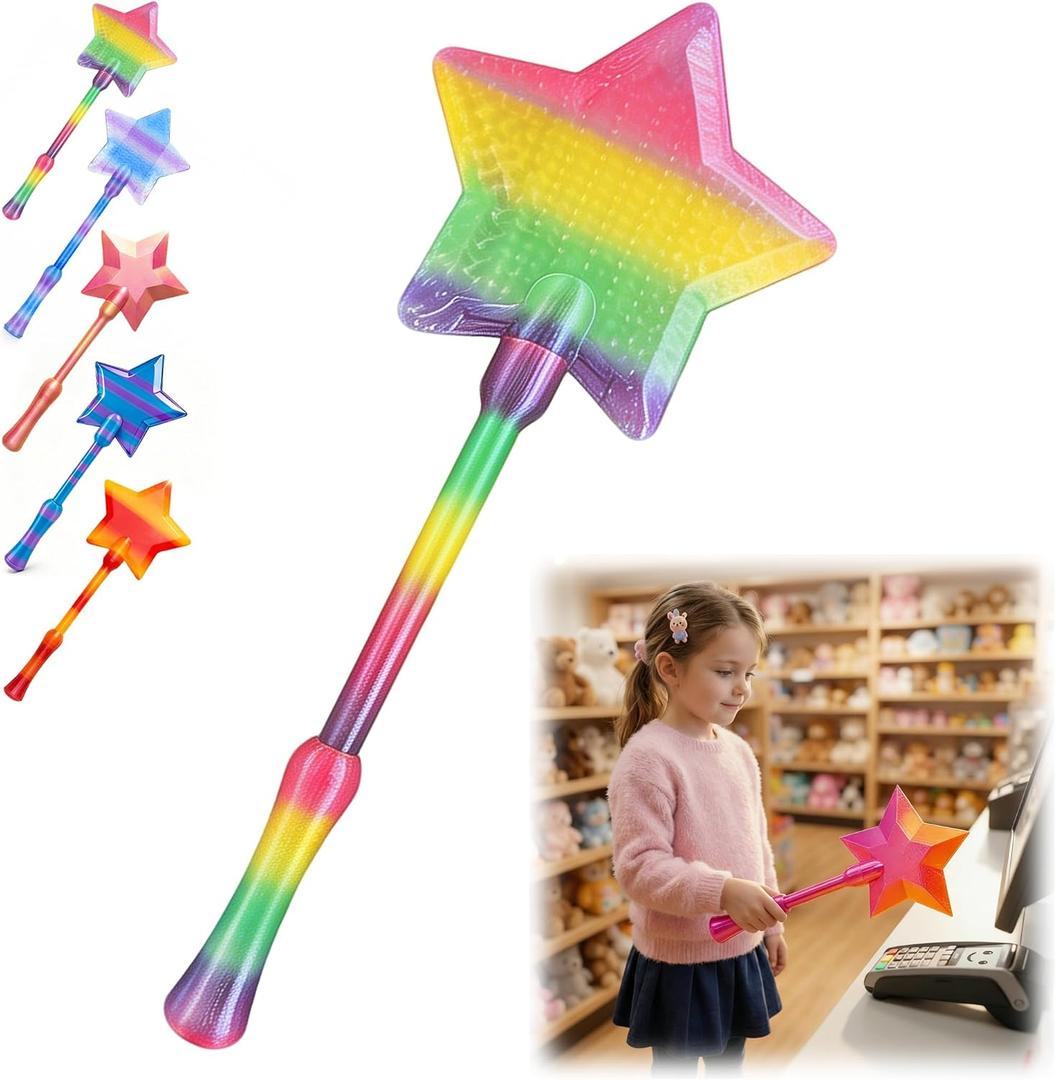 Credit Card Wand 3D Printed Tap to Pay Wand,Magic Fairy Wand Credit Card Holder,Star Magic Wands Contactless Payment Card Holder for Debit NFC Checkout Cards Payment for Party Favors Gifts,Rainbow