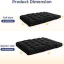 MAXYOYO 6" Futon Mattress Full Size, Tufted Futons Sofa Couch Bed with Twisted Rope Design Edging, Thick Corded Fabric Floor Mattress for Adults, Shredded Foam Filling (Frame Not Included), Black