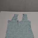 Women's Square Neck Wide Strap Crop Tank Tops Slim Fit Sleeveless Going Out Top Flower Lettuce Trim Cami Tops Size Small, Blue 