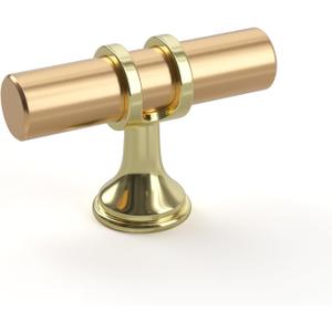 Goldenwarm 5 Pack Gold Cabinet Knobs Brushed Gold Cabinet Handles Kitchen Drawer Knobs Brushed Brass Drawer Handware Pulls Handles for Bedroom Cupboard