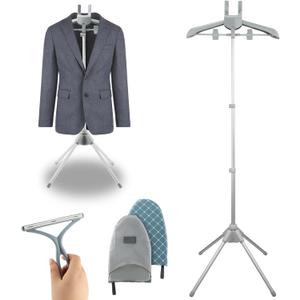 Steamer Hanger Stand with Adjustable Height, Portable Steamer Rack with Handheld Ironing BoardHair Remover for Steaming Clothes for Homes Clothing Stores & Hotels