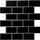 Art3d 30 * 30cm Peel and Stick Backsplash Tiles for Kitchen, Shiny Black (A17000BK)