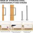 Cabinet Pulls Brushed Nickel Cabinet Handles Square Drawer Pulls, 2 Pack 18 Inch Stainless Steel Kitchen Door Cupboard Cabinet Handles, Cabinet Hardware Drawer Handles, 458mm Hole Centers