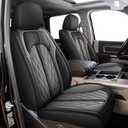 IKABEVEM Seat Covers Fit for Dodge RAM 1500 2002-2024 2025 2026: Compatible with RAM 1500 2500 3500 Car Seat Cover Truck Pickup Crew Double Quad Cab (Curved Bench, Full Set, Black & Grey)