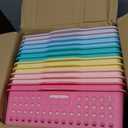 12 Pack Turn‑In Paper Trays for Classroom, Pastel