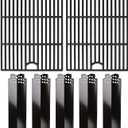 Hisencn Grill Parts for Home Depot Nexgrill 4 Burner 720-0830H, 5 Burner 720-0888N, 720-0888 Gas Grill Models, Porcelain Steel Heat Plate Flame Tamer, Cast Iron Grill Grates, 13 x 17