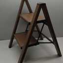 Taranta 2 Step Ladder,Aluminum Lightweight Folding 2 Step Stool with Anti-Slip Wide Pedal,330lbs Capacity Step Ladder for Household,Kitchen,Office - Walnut