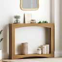YATINEY Narrow Console Table, 5.9'' Thin Entryway Table, Behind Couch Table for Small Spaces, Small Farmhouse Hallway Table, for Living Room, Hallway, Foyer, Light Walnut CT19VV, 39.3"L x 5.9"W x 29.5"H