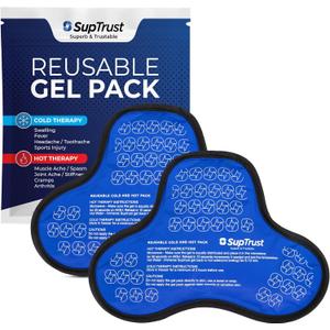 Shoulder Ice Pack for Injuries Reusable: Cold/Hot Therapy Wrap for Rotator Cuff Injuries, Bursitis & Swelling - Gel Ice Pack Reusable Compatible with Suptrust Shoulder Brace for Women and Men, 2 Packs (One Size)