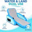 300LBS Inflatable Pool Float Chairs for Adults, Heavy Duty Drop-Stitch Water Lounge Chair with Backrest, Cup Holder & Armrests, 300LBS Pool Floats for Lake, Beach, River, Summer Party