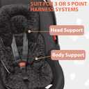Infant Carseat Insert, 2-in-1 Reversible Baby Car Seat Cushion for Newborn Toddler Head & Body Support Car Seat Pad for Carseats, Strollers, Swings, Bouncers(Black)
