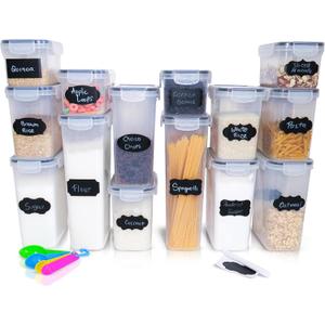 Kitchen Pantry Organizers and Storage - Airtight Food Storage Container Set, 14 Pcs BPA Free Plastic Dry Food Canisters for Kitchen Pantry Organization and Storage Ideal for Cereal, Flour & Sugar, 2,8L 1Pcs size 11,6L" inch,  2,8L 4Pcs size 8,1L" inc