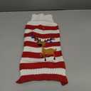 Dog Christmas Sweater Cute Reindeer Stripped Cat Ugly Xmas Outfit Holiday Puppy Costumes Fall Winter Knitted Pet Clothes for Small Medium Dogs Cats(S,Red)