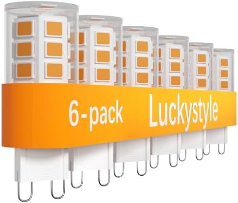 Luckystyle G9 LED Bulb,4W Led G9 Light Bulbs for Chandelier Lighting,Soft Warm White 2700k Bulb 120V 450LM,No-Flicker 360° Beam Angle,Ceramic Bi Pin Base, Led G9 Bulbs for Home Lighting Bathroom 2Pack