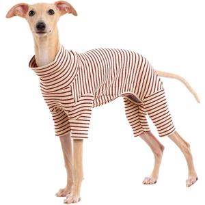 Dog Sweaters for Small Dogs Girls Boys, Striped Pet Sweaters for Fall Winter Dog Clothes, Turtleneck Pullover Knitwear for Small Medium Large Dogs Neck:11.81in Chest:17.32in (Beige) 