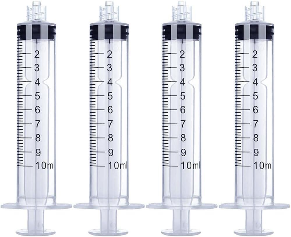 30Pack 10ml Syringe Plastic Luer Lock Syringe Without Needle for Scientific Labs,Feeding Pets Individually Sterile Sealed