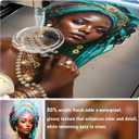 DRLWGTY Framed Wall Art, African Style Elegant Woman Canvas with Handmade Crystals and Gemstones, Large Modern Artwork Ready to Hang for Bedroom, Living Room, Office Decor, 36"L x 24"W