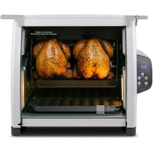 Ronco 6000 Platinum Series Rotisserie Oven, Digital Display, 12-Pound Capacity, Auto Shutoff, Includes Rotisserie Spit, Multi-Purpose Basket, 3 Cooking Functions: Rotisserie, Sear and No Heat Rotation