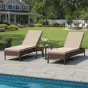 Crestlive Chaise Lounge Cushions Outdoor Set of 2, 72"x21", Waterproof | Pool Lounge Chair Cushions with Removable Cover, Fade Resistant Lounger Cushions for Patio Furniture, Tan