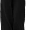 Tanming Wide Leg Linen Pants for Women Summer Flowy High Waisted Beach Palazzo Trousers (Black, M)